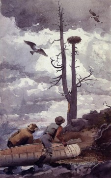  Pesca Arte - Águilas pescadoras Nido Realismo pintor Winslow Homer